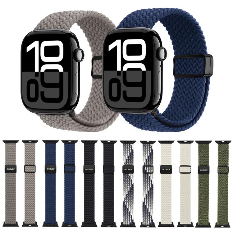 For Apple Watch 42 / 44 / 45 / 46 / 49mm DUX DUCIS Mixture Ultra Series Magnetic Buckle Nylon Braided Strap(Midnight) - Watch Bands by DUX DUCIS | Online Shopping UK | buy2fix
