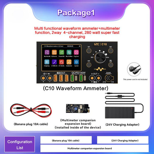 i2C C10 Ultra-high Precision Digital Waveform Ammeter with Charge Detection / Voltage Measurement, Model:Set 1 - Test Tools by i2C | Online Shopping UK | buy2fix