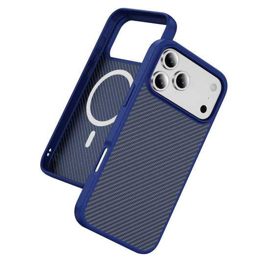 For iPhone 17 Pro Carbon Fiber Texture Skin-feel MagSafe Phone Case(Blue) - iPhone 17 Pro Cases by buy2fix | Online Shopping UK | buy2fix