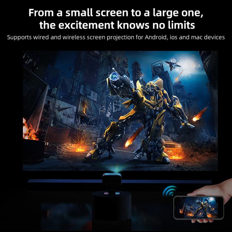 Cheerlux E1C Whale OS Version 1920x1080P 250ANSI Smart Projector, UK Plug(Tarnish) - Mini Projector by Cheerlux | Online Shopping UK | buy2fix