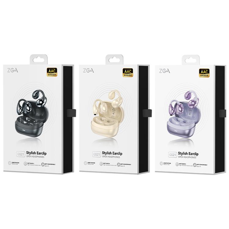 ZGA GS21 Ear Clip Wireless Bluetooth Earphones(Beige) - Bluetooth Earphone by ZGA | Online Shopping UK | buy2fix