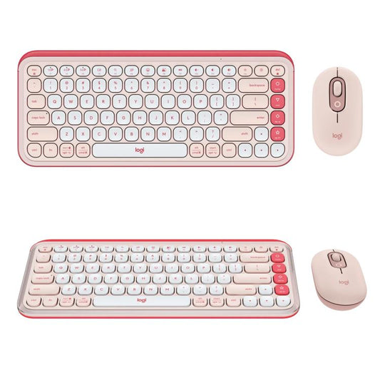 Logitech POP ICON COMBO Wireless Bluetooth Keyboard and Mouse Set(Pink) - Wireless Keyboard by Logitech | Online Shopping UK | buy2fix