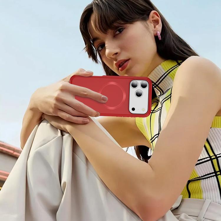 For iPhone 17 Pro Max Imitation Original CD Texture Magsafe PC Hybrid TPU Phone Case(Red) - iPhone 17 Pro Max Cases by buy2fix | Online Shopping UK | buy2fix