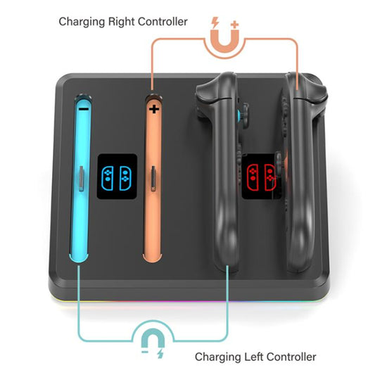 For Nintendo Switch 2 OIVO IV-SW224 Game Controller Magnetic Charging Stand(Black) - Charger & Power by OIVO | Online Shopping UK | buy2fix