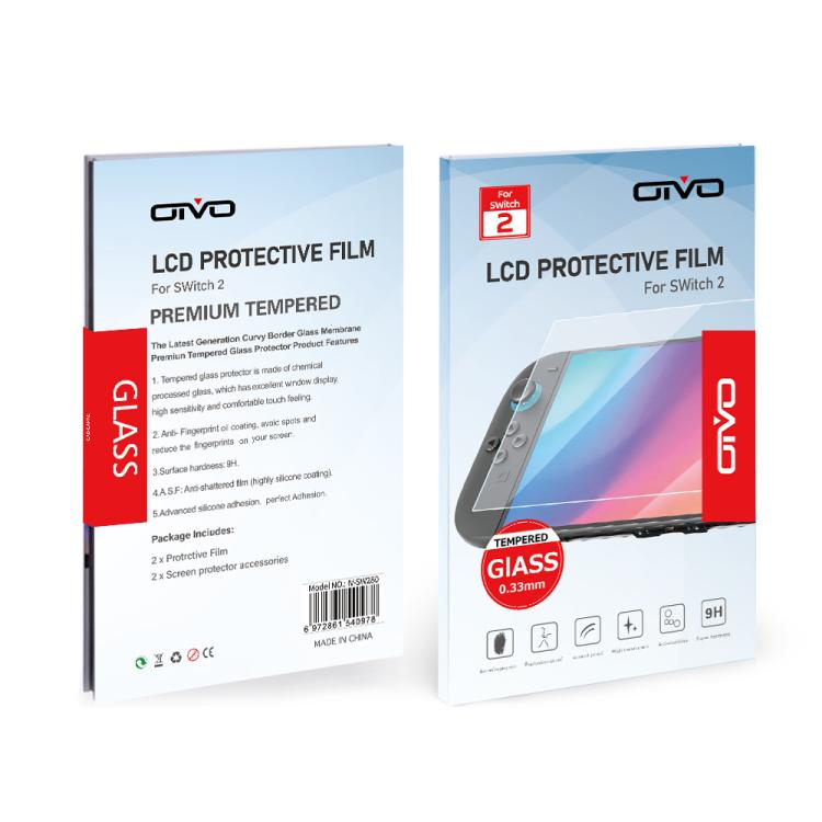 For Nintendo Switch 2 2pcs OIVO IV-SW280 HD Tempered Glass Film - Tempered Glass by OIVO | Online Shopping UK | buy2fix