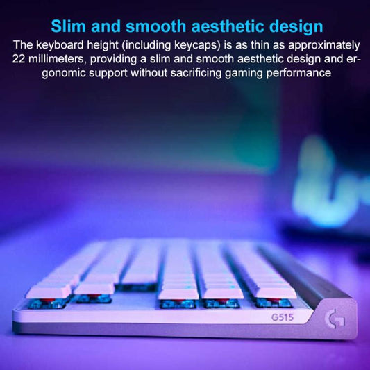 Logitech G515 LIGHTSPEED TKL Wireless Low-Profile Mechanical Gaming Keyboard, GX-T Mechanical Switches(White) - Wireless Keyboard by Logitech | Online Shopping UK | buy2fix