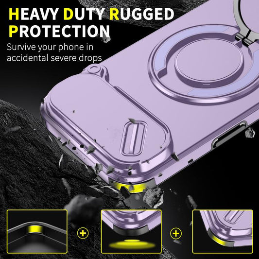 For iPhone Air Sliding Camshield Ring Holder Phone Case(Purple) - iPhone Air Cases by buy2fix | Online Shopping UK | buy2fix