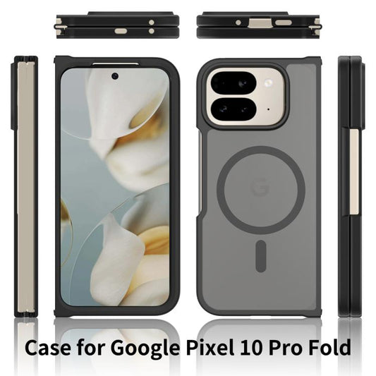 For Google Pixel 10 Pro Fold Skin Feel TPU Hybrid PC MagSafe Phone Case(Black) - Google Cases by buy2fix | Online Shopping UK | buy2fix