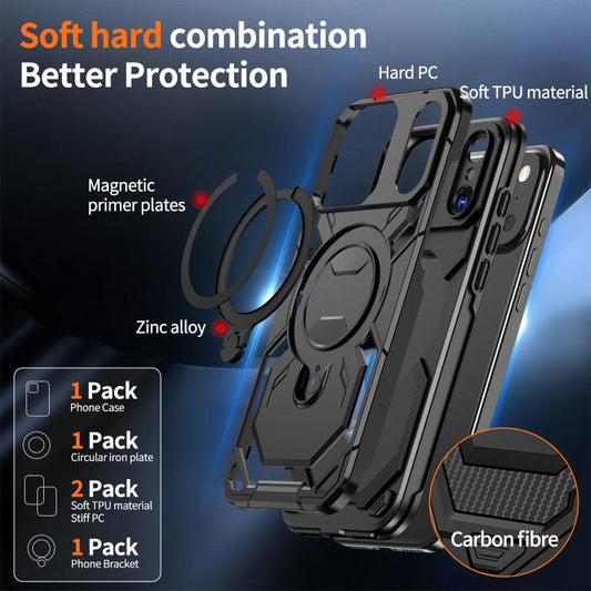 For iPhone 17 Pro Cooling MagSafe Holder Phone Case(Black) - iPhone 17 Pro Cases by buy2fix | Online Shopping UK | buy2fix