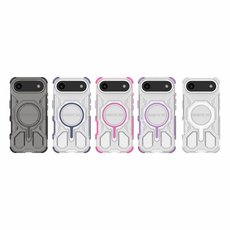 For iPhone 17 Air BIBERCAS Transparent Color Series MagSafe Air Bag Shockproof Phone Case(Pink) - iPhone 17 Air Cases by BIBERCAS | Online Shopping UK | buy2fix