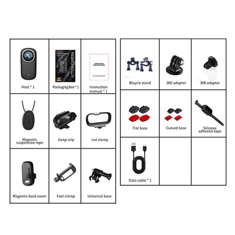 M10 4K Thumb Sports Camera Mini WiFi Camera without Screen, Specification:Standard Version(Black) - Sports Camera by buy2fix | Online Shopping UK | buy2fix