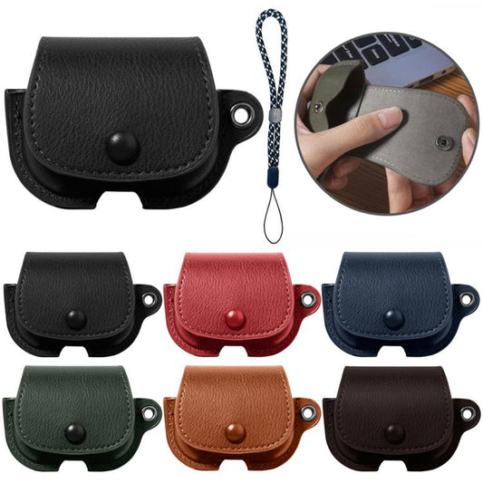 For AirPods Pro 3 Backpack Style PU Leather Earphone Protective Case with Lanyard(Black) - For AirPods Pro 3 by buy2fix | Online Shopping UK | buy2fix