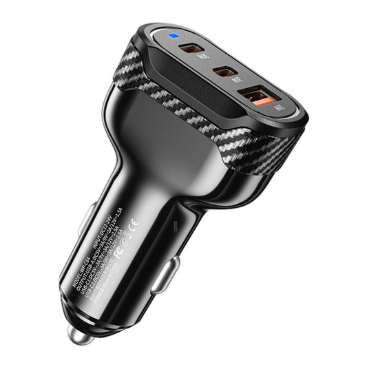WK WP-C64 Carbon Fiber 60W Fast Car Charging Charger(Black) - Car Charger by WK | Online Shopping UK | buy2fix