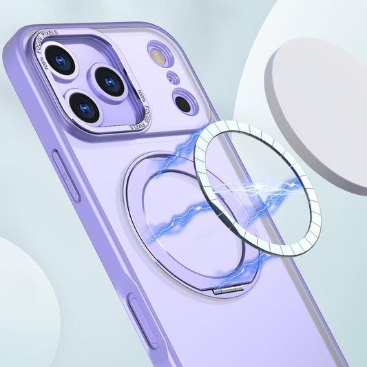 For iPhone 17 Pro Max kalebol MagSafe Metal Ring Holder Phone Case(Light Purple) - iPhone 17 Pro Max Cases by Kalebol | Online Shopping UK | buy2fix