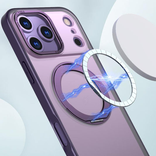 For iPhone 17 Pro Max kalebol MagSafe Metal Ring Holder Phone Case(Dark Purple) - iPhone 17 Pro Max Cases by Kalebol | Online Shopping UK | buy2fix