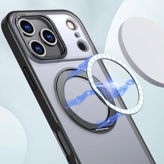 For iPhone 17 Pro kalebol MagSafe Metal Ring Holder Phone Case(Black) - iPhone 17 Pro Cases by Kalebol | Online Shopping UK | buy2fix