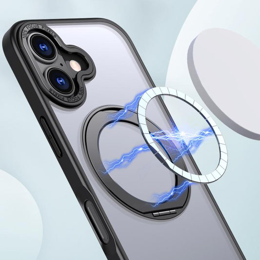 For iPhone 17 kalebol MagSafe Metal Ring Holder Phone Case(Black) - iPhone 17 Cases by Kalebol | Online Shopping UK | buy2fix