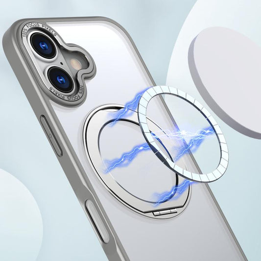 For iPhone 17 kalebol MagSafe Metal Ring Holder Phone Case(Titanium Gray) - iPhone 17 Cases by Kalebol | Online Shopping UK | buy2fix