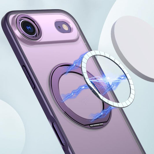 For iPhone Air kalebol MagSafe Metal Ring Holder Phone Case(Dark Purple) - iPhone Air Cases by Kalebol | Online Shopping UK | buy2fix