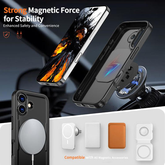 For iPhone 17 kalebol Metal 360 Degree Rotation Holder MagSafe Phone Case(Black) - iPhone 17 Cases by Kalebol | Online Shopping UK | buy2fix