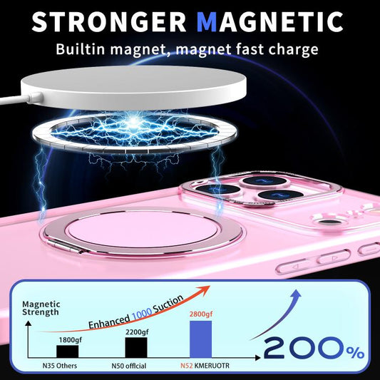 For iPhone 17 Pro Kalebol 360-degree Rotating MagSafe Magnetic Holder Phone Case(Pink) - iPhone 17 Pro Cases by Kalebol | Online Shopping UK | buy2fix