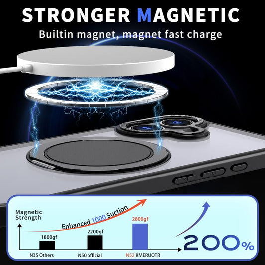 For iPhone 17 Kalebol 360-degree Rotating MagSafe Magnetic Holder Phone Case(Black) - iPhone 17 Cases by Kalebol | Online Shopping UK | buy2fix