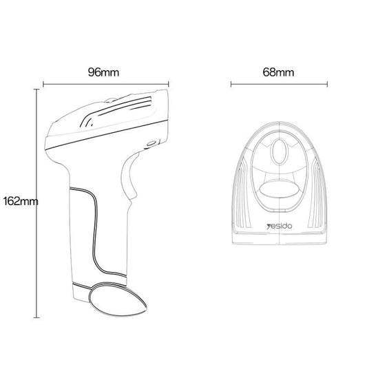 Yesido EC21 1D / 2D Wired Barcode Scanner(Black) - Barcode Scanner by Yesido | Online Shopping UK | buy2fix