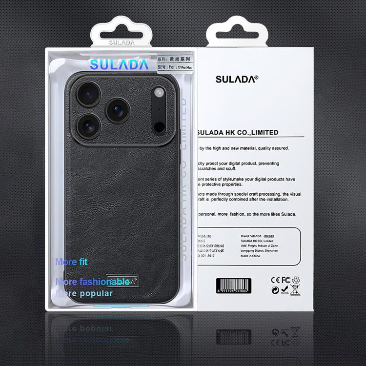 For iPhone 17 Pro Max SULADA Shockproof TPU Hybrid Handmade Leather Phone Case(Brown) - iPhone 17 Pro Max Cases by SULADA | Online Shopping UK | buy2fix