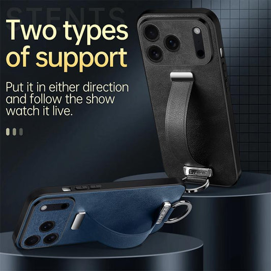 For iPhone 17 Pro SULADA Tide Cool Series PC Hybrid Leather Texture Skin Feel Phone Case(Blue) - iPhone 17 Pro Cases by SULADA | Online Shopping UK | buy2fix