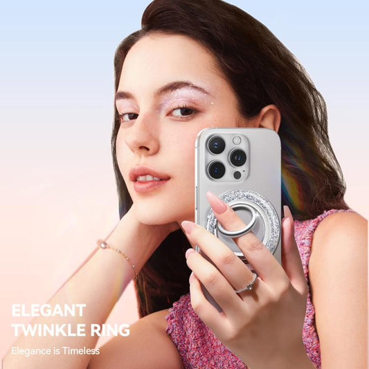 JOYROOM JR-ZS425 Glitter Ring Buckle MagSafe Magnetic Phone Holder(White) - Ring Holder by JOYROOM | Online Shopping UK | buy2fix