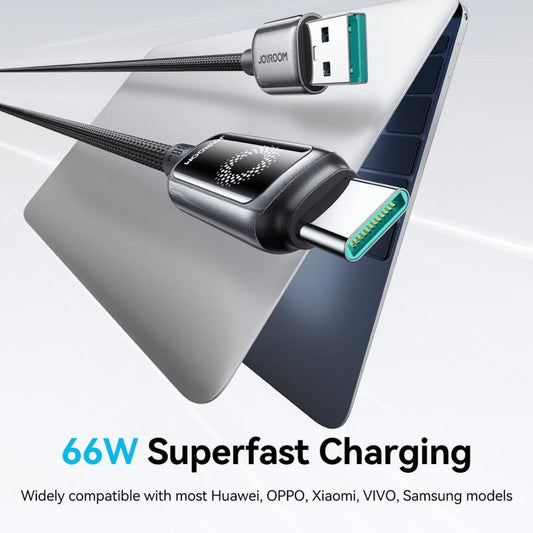 JOYROOM S-A55 StarFlight Series 66W USB to Type-C Auto Power-Off Fast Charging Data Cable, Length:1.2m(Black) - USB-C & Type-C Cable by JOYROOM | Online Shopping UK | buy2fix