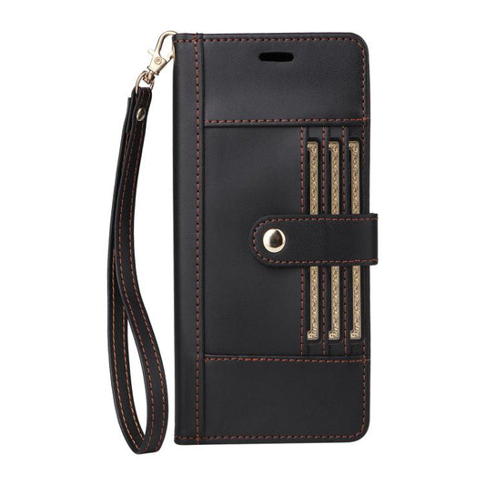 For Google Pixel 9 Pro XL / 10 Pro XL Six Card Slots Buckle Leather Phone Case with Lanyard(Black) - Google Cases by buy2fix | Online Shopping UK | buy2fix