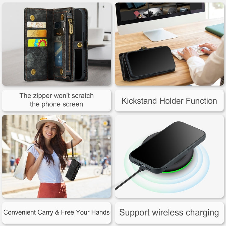 For iPhone 12 Pro Max CaseMe-008 Detachable Multifunctional Wallet Leather Phone Case (Black) - iPhone 12 Pro Max Cases by CaseMe | Online Shopping UK | buy2fix