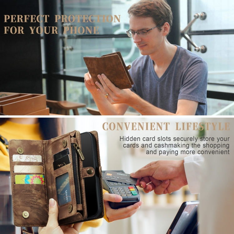 For iPhone 12 Pro Max CaseMe-008 Detachable Multifunctional Wallet Leather Phone Case (Brown) - iPhone 12 Pro Max Cases by CaseMe | Online Shopping UK | buy2fix
