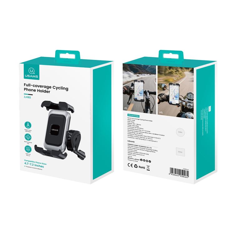 USAMS ZJ082 360-degree Universal Ball Motocycle Cycling Phone Holder(Black) - Holder by USAMS | Online Shopping UK | buy2fix
