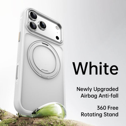 For iPhone 17 Pro Max Gear 360 Rotation MagSafe Holder Phone Case(White) - iPhone 17 Pro Max Cases by buy2fix | Online Shopping UK | buy2fix