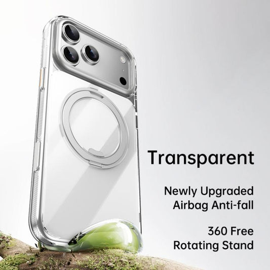 For iPhone 17 Pro Max Gear 360 Rotation MagSafe Holder Phone Case(Transparent) - iPhone 17 Pro Max Cases by buy2fix | Online Shopping UK | buy2fix