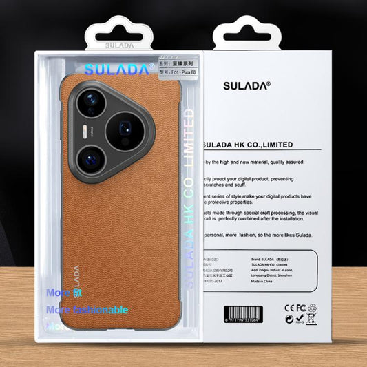 For Huawei Pura 80 Pro / Pura 80 Pro+ 5G SULADA Frameless Top Layer Cowhide Leather PC Phone Case(Red) - Huawei Cases by SULADA | Online Shopping UK | buy2fix