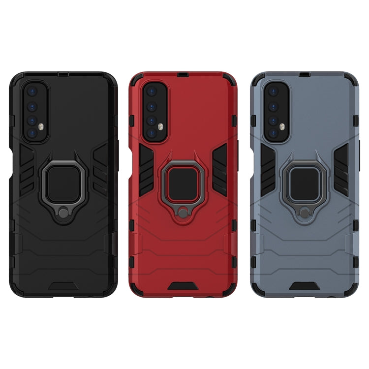 For OPPO Realme 7 PC + TPU Shockproof Protective Case with Magnetic Ring Holder(Navy Blue) by buy2fix