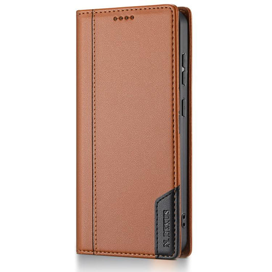 For Google Pixel 9 / 9 Pro / 10 / 10 Pro N.BEKUS P3 RFID Stitching Magnetic Flip Leather Phone Case(Brown) - Google Cases by N.BEKUS | Online Shopping UK | buy2fix