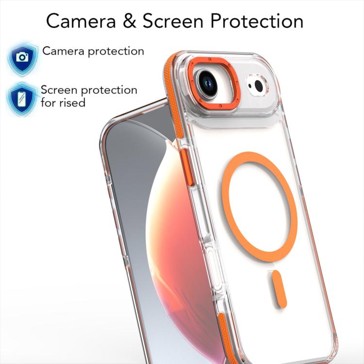 For iPhone Air Dual-Color Clear Acrylic Hybrid TPU MagSafe Phone Case(Grey) - iPhone Air Cases by buy2fix | Online Shopping UK | buy2fix