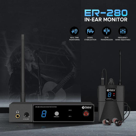 DEBRA ER-280 Professional Stage Wireless Audio Return Monitoring System with One Receivers(AU Plug) - Microphone by DEBRA | Online Shopping UK | buy2fix