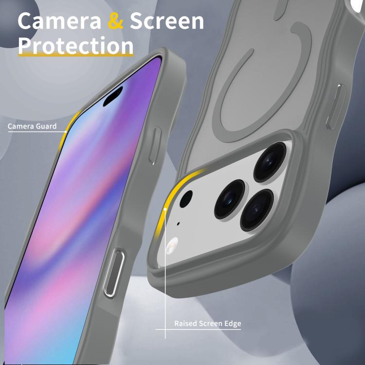 For iPhone 17 Pro Max Skin Feel Wave Texture MagSafe Phone Case(Grey) - iPhone 17 Pro Max Cases by buy2fix | Online Shopping UK | buy2fix
