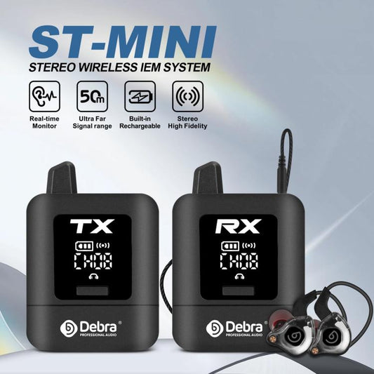 DEBRA ST-mini 2.4G Stereo Wireless Monitor System Transmitter & Receiver(Black) - Microphone by DEBRA | Online Shopping UK | buy2fix