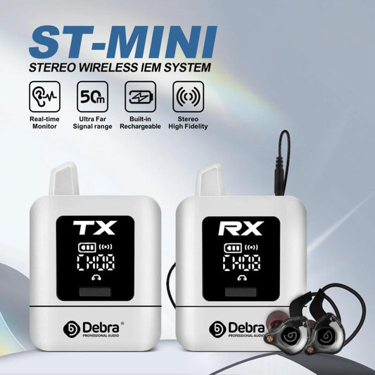DEBRA ST-mini 2.4G Stereo Wireless Monitor System Receiver + Earphones(White) - Microphone by DEBRA | Online Shopping UK | buy2fix