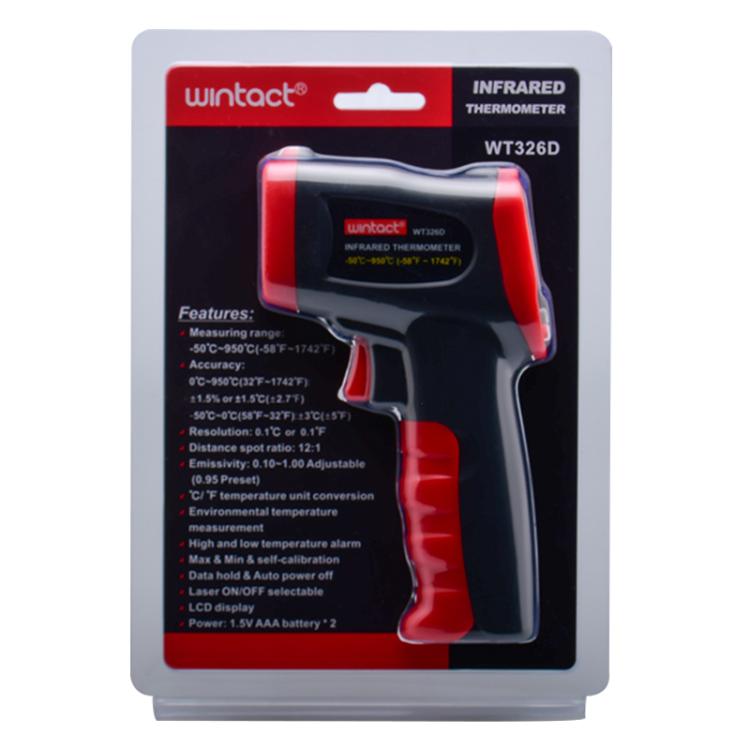 Wintact WT326D Portable Infrared Thermometer, Measuring Range: -50 to 950 Degrees Celsius(Black Red) - Thermostat & Thermometer by Wintact | Online Shopping UK | buy2fix
