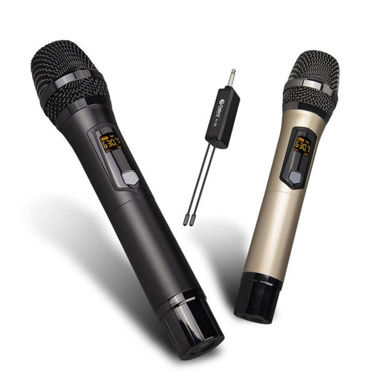 DEBRA A-25 UHF Wireless Rechargeable Microphone System for Stage KTV, Model:Two Mic(Black) - Microphone by DEBRA | Online Shopping UK | buy2fix
