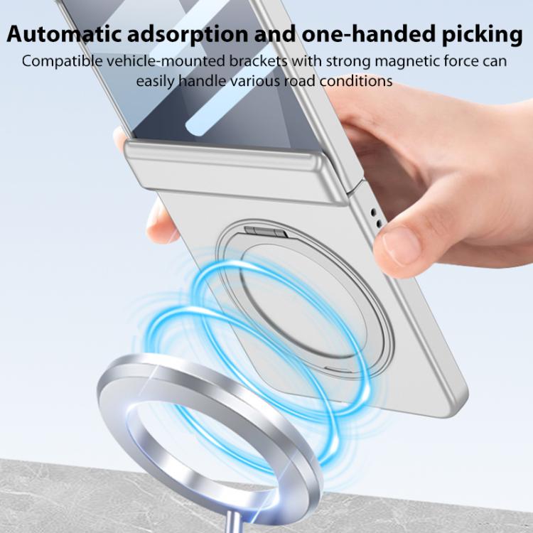 For Samsung Galaxy Z Flip7 5G GKK Integrated Magnetic Folding Hinge Full Coverage Phone Case with Rotating Bracket(Black) - Galaxy Z Flip7 5G Cases by GKK | Online Shopping UK | buy2fix