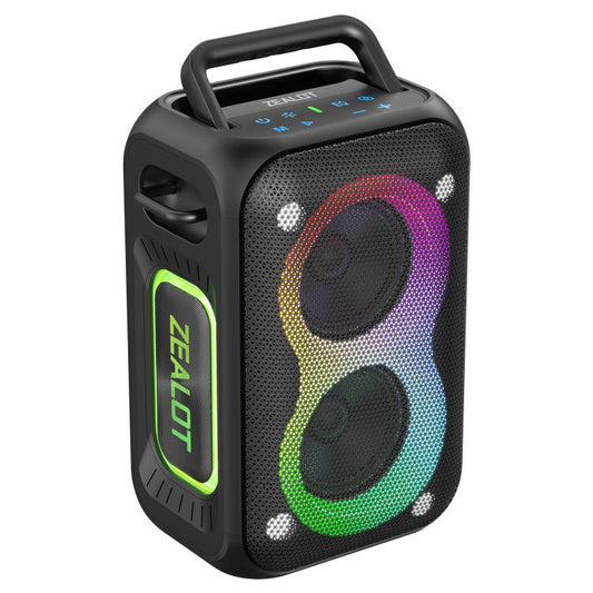 Zealot PT02 60W Portable Outdoor RGB Colorful Light Stereo Bluetooth Speaker(Black) - Waterproof Speaker by ZEALOT | Online Shopping UK | buy2fix