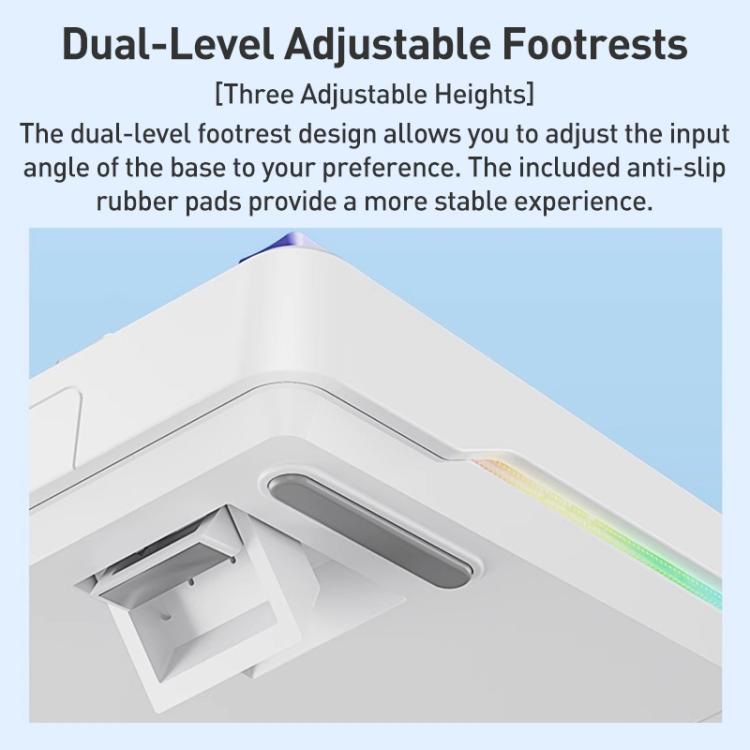 AULA F108 Pro 108 Keys Wired/2.4G/Bluetooth Three Model Customizable RGB Gaming Mechanical Keyboard(Glacier Blue) - Wireless Keyboard by AULA | Online Shopping UK | buy2fix